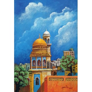 Anwer Sheikh, 12 x 18 Inch, Acrylic on Canvas, Cityscape Painting, AC-ANS-086